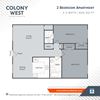 2 Bedroom - 826 Floor Plan 2 Bedroom - 826 Floor Plan at Colony West Apartments, Little Rock, 72227